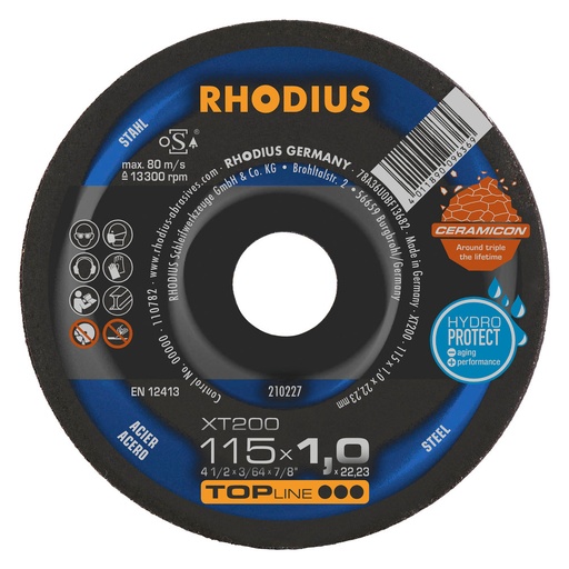 [RH210230] Steel Cutting Disc (125x1.5x22.23mm) Flat T41 - TOP