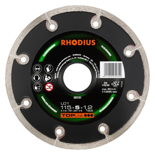 [RH303104] Tiles Diamond Cutting Disc 230 x 22.23 mm (Top-Line) Segmented  ,Extra Thin, LD1