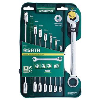 [SA08007A] Double Ratcheting Wrench Set 8 Pc. (8 - 19mm) 