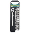 1/2" Drive 6 Point Metric Socket Set (Rack) 13 Pc. 
