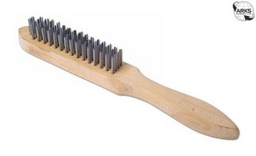 [WSBRHMS4W] WOODEN HANDLE STEEL WIRE BRUSH 4ROW 