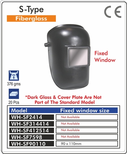 [WSWHFF90110] FIBERGLASS HELMET FIXED WINDOW 90 X 110 
