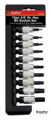 [AMT33207] 8PC 1/2" DR. HEX BIT SOCKET SET (55mm) METRIC 