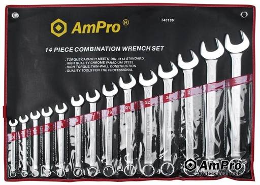 [AMT40186] 14PC COMBINATION WRENCH SET (10-32mm) 