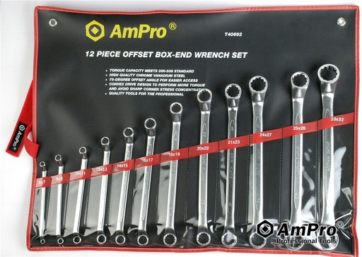 [AMT40692] 12PC OFFSET BOX WRENCH SET (6x7-30x32) 