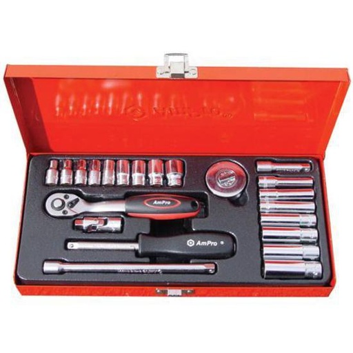 [AMT45011] 22PC 1/4" DR. SOCKET SET (METRIC) 