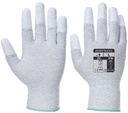 A198GRRS Antistatic PU Fingertip Glove, Grey, S 