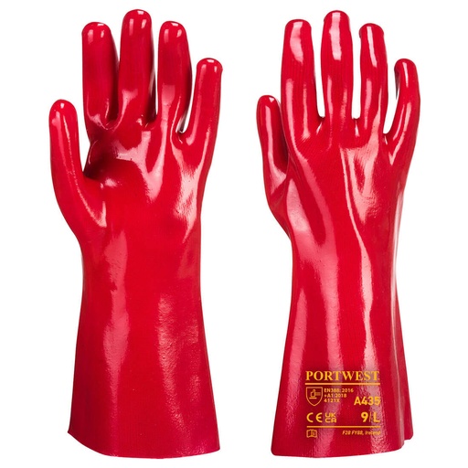[PWA435RERXL] A435 Red PVC Glove 35 cm , (XL)