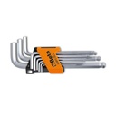 Set of 9 ball head offset hexagon Allen Key Set