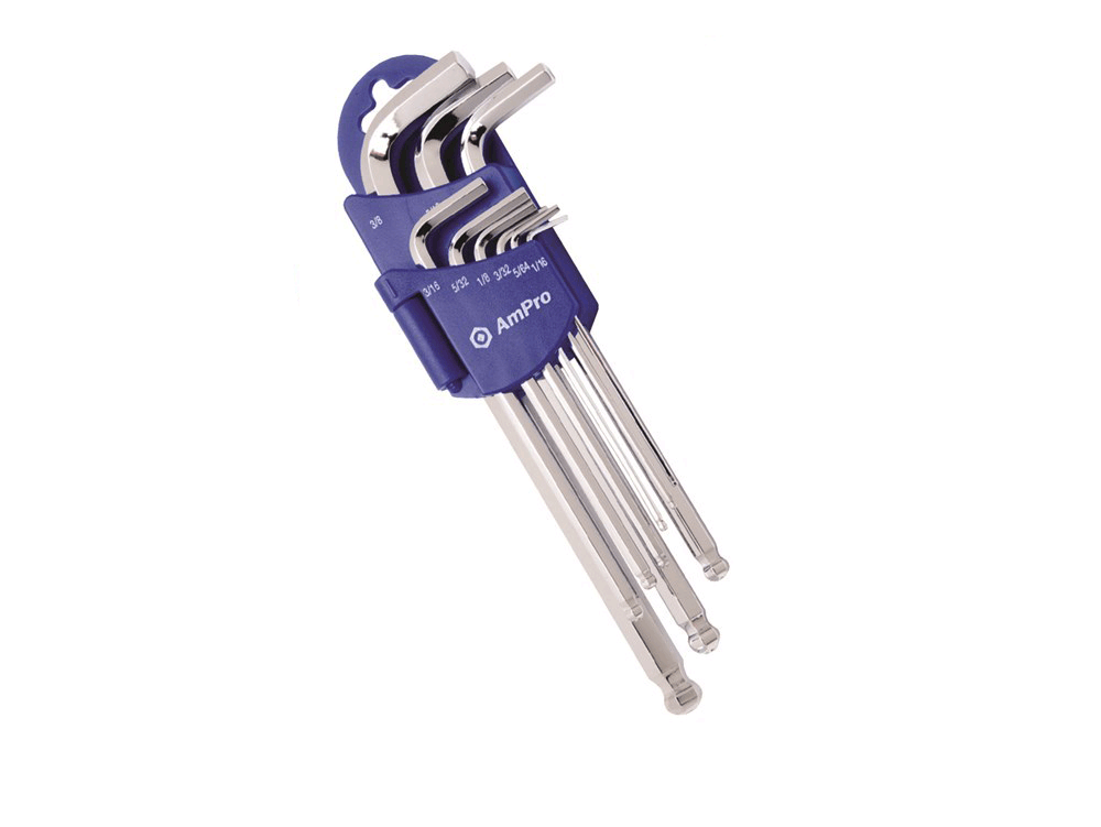 [AMT22943] 9Pc Ball Point Hex Magnetic Long Allen Key Set